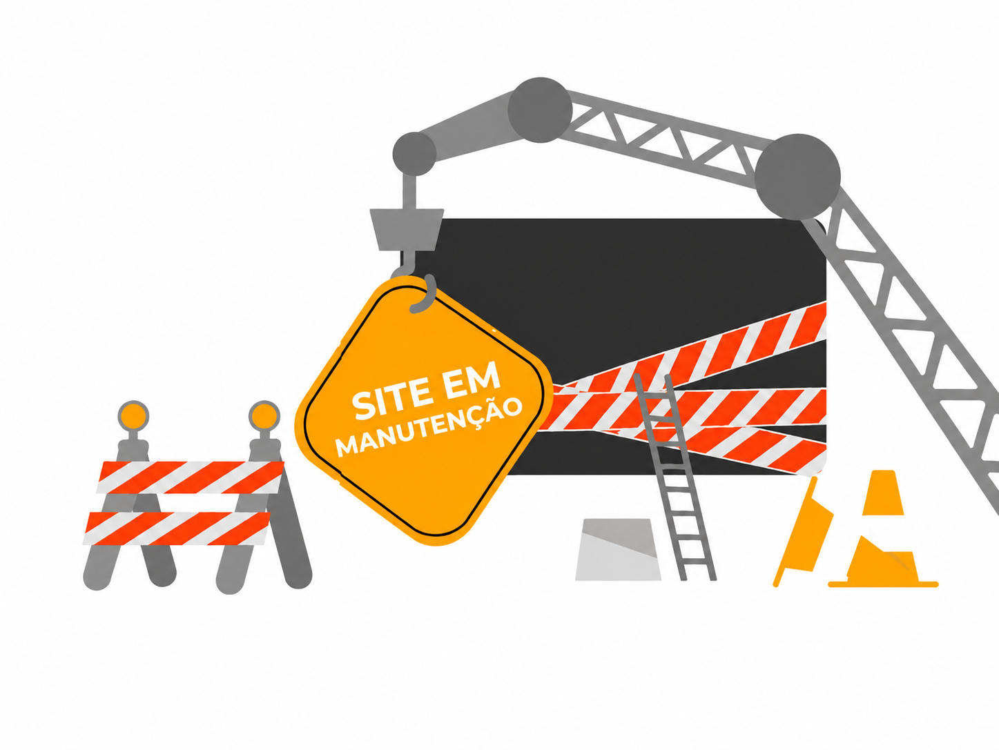 Ilustração de site em manutenção